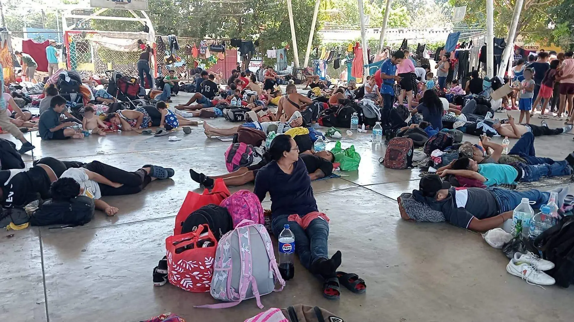 Migrantes descansando